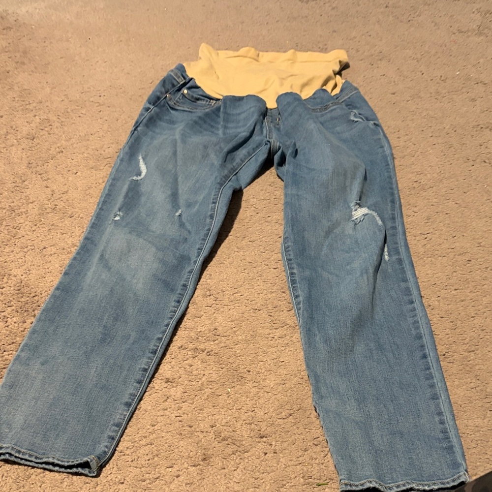 Women’s Maternity Blue Distressed Jeans Size XL
